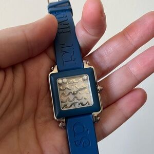 CHOPARD Stainless Steel Rubber 3 Diamond Be Happy 2 Watch